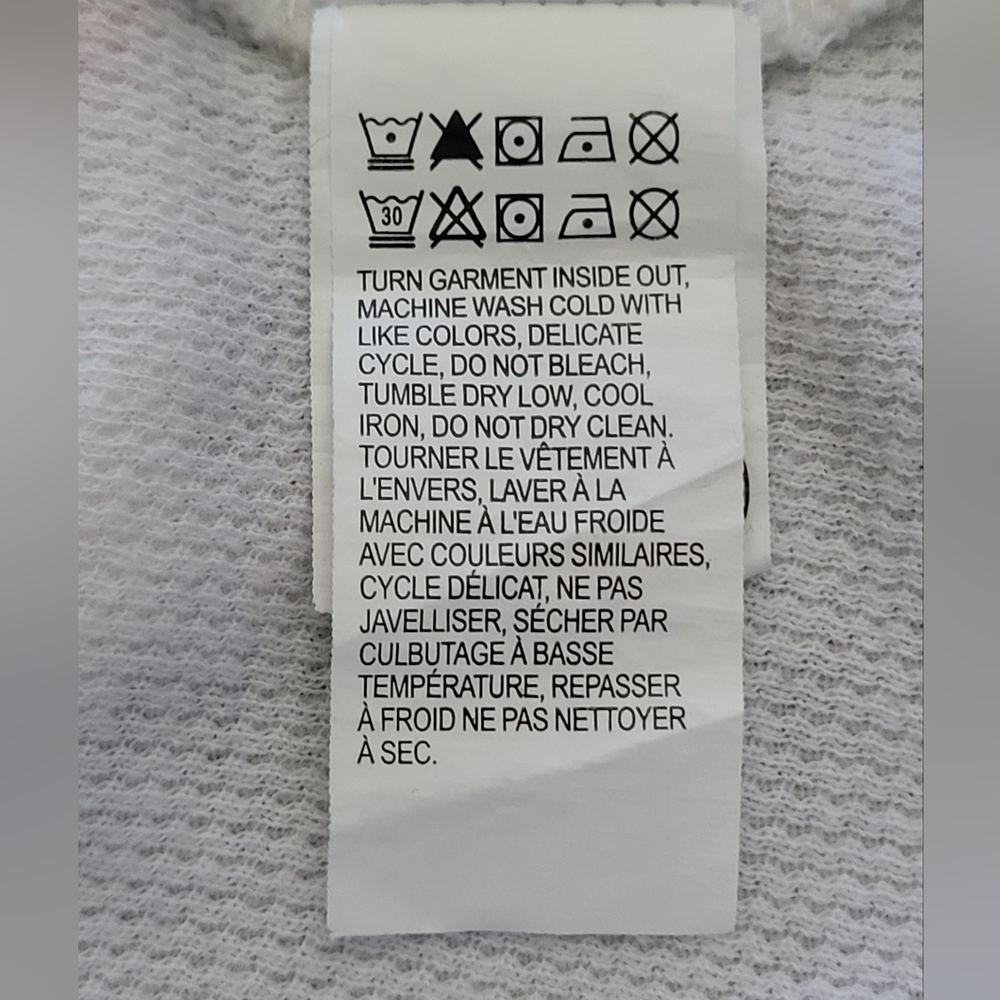 Lucky Brand XL White Waffle Knit Thermal Henley Embroidered Boho Cotton Top - Picture 5 of 7